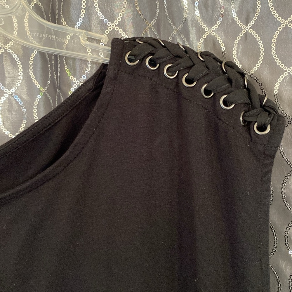 Splendid Black Braided Shoulder Sleeveless Dress with Stretch Size S - Picture 6 of 12